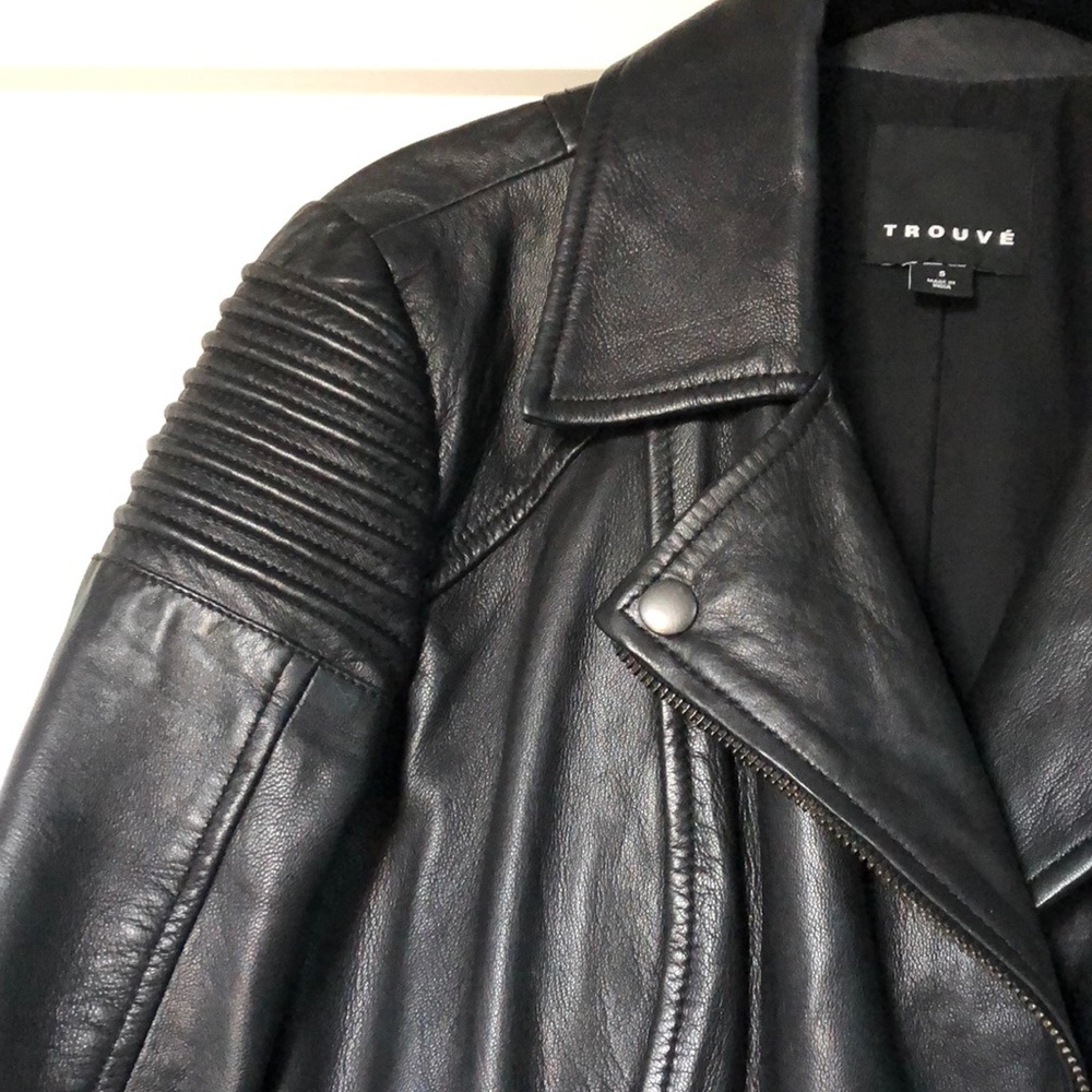 Leather moto jacket - Picture 3 of 7